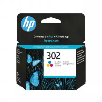 HP 302 Tri-color Original rašalo kasetė (cyan, magenta, geltona) - standartinė išeiga