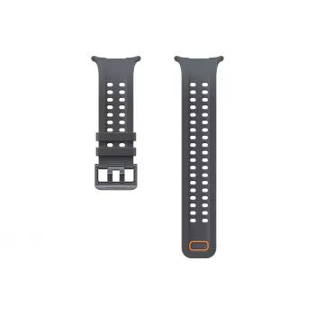 Samsung Marine Band (S/M/L), skirtas Galaxy Watch Ultra2 - juodas fluoroelastomerinis išmaniojo laikrodžio dirželis su D formos sagtimi, 22 mm, atsparus vandeniui