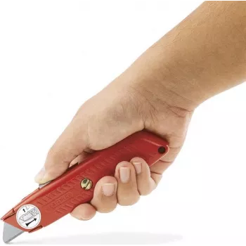 STANLEY BLACK&DECKER 99E įtraukiamas apsauginis universalus peilis su varžto fiksavimu, liejamo cinko lydinio rankena, 5 peilio padėtimis, vidine 3 peilių laikykla, metalo pilka