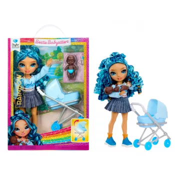 Rainbow High Jr. High Bestie Babysitters - Skyler Bradshaw mados lėlė su šuniuku ir aksesuarais