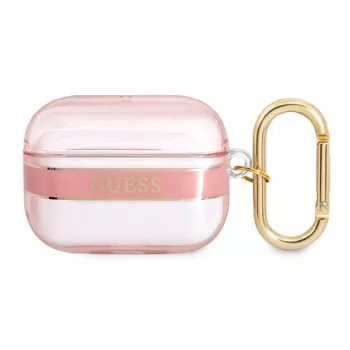 GUESS AirPods Pro dėklas su dirželiu, rožinė, Strap kolekcija