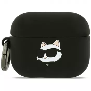 Karl Lagerfeld Silicone Choupette Head 3D Case, skirtas AirPods Pro 3 - juodos spalvos