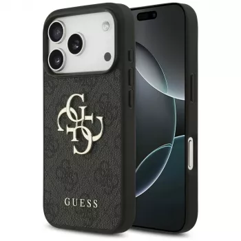 GUESS 4G Big Logo apsauginis dėklas, skirtas iPhone 17 Pro / 18 Pro - juodas