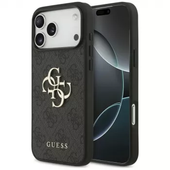 GUESS 4G Big Logo dėklas, skirtas iPhone 17 Pro Max / 18 Pro Max - juodas