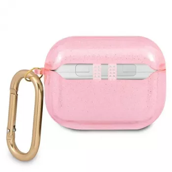 Guess GUAPUCG4GP AirPods Pro dėklas rožinis blizgučių kolekcija