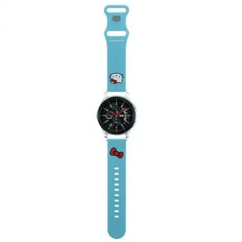 Universalus silikoninis laikrodžio dirželis Hello Kitty su Kitty Head raštu, mėlynas, 22 mm