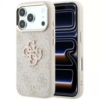 GUESS 4G & Big Resin Logo dėklas, skirtas iPhone 17 Pro / 18 Pro - rožinis
