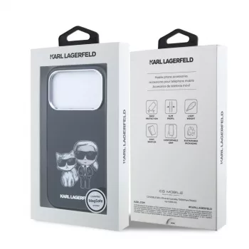 Karl Lagerfeld IML Karl & Choupette Bodies Sketch Print MagSafe dėklas, skirtas iPhone 18 Pro / 17 Pro - juodos spalvos