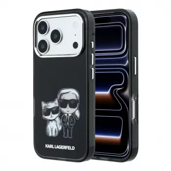 Karl Lagerfeld IML Karl & Choupette Bodies Sketch Print MagSafe dėklas, skirtas iPhone 18 Pro / 17 Pro - juodos spalvos