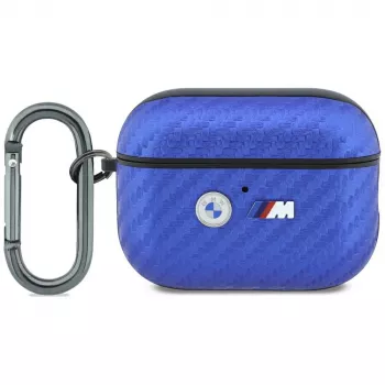 BMW M Carbon Metal Logo dėklas AirPods Pro 3, šviesiai mėlynas