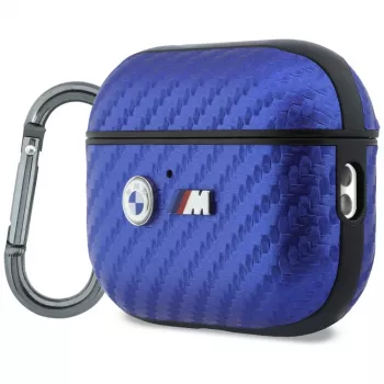 BMW M Carbon Metal Logo dėklas AirPods Pro 3, šviesiai mėlynas