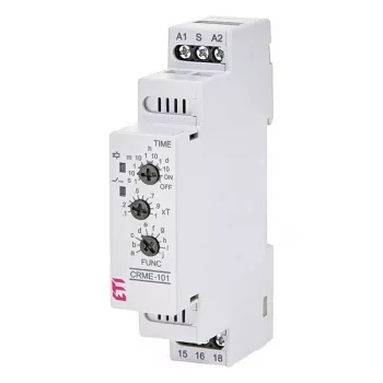 CRME-101 daugiafunkcinis laiko relė, 10 funkcijų, 24-240V AC/DC, 1 C/O, DIN bėgelis
