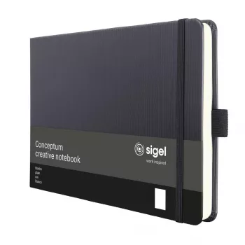 SIGEL CO201 sąsiuvinis A5 tuščias juodas 66 lapai