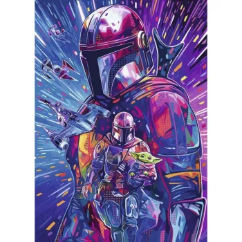 RAVENSBURGER Dėlionė Star Wars Hyper Space Collection: The Mandalorian (500 dalių, didelės detalės)