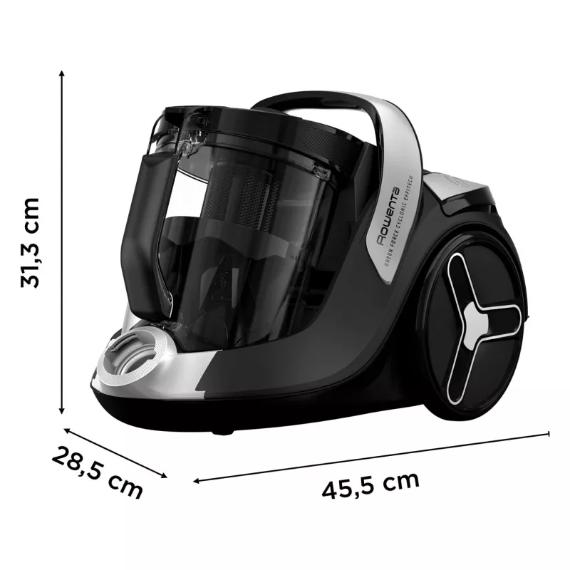 Rowenta Green Force Cyclonic Effitech+ RO7C66 belaidis lazdelinis dulkių siurblys su Flex technologija ir Aqua antgaliu
