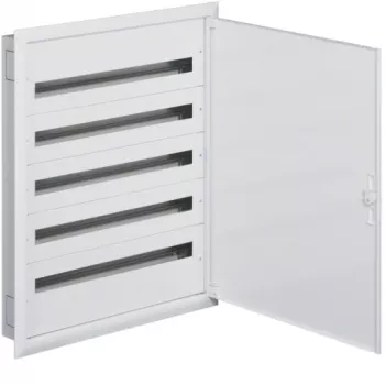 Hager FW536FT įleidžiama skirstomoji dėžė su PE/N gnybtais, 5 eilės, 180 modulių, IP40, balta