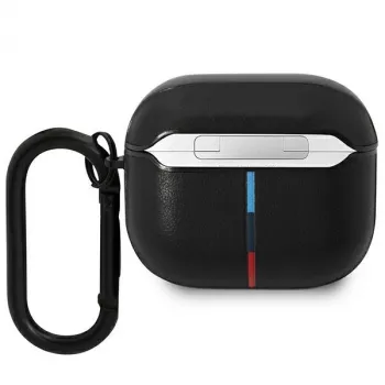 BMW BMA322PVTK AirPods 3 kartos dėklas, juoda oda, lenkta linija