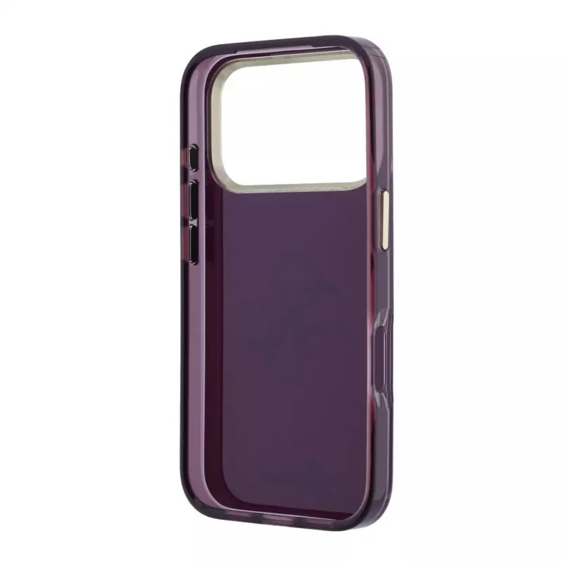 GUESS 4G Script Metal Back Cover Case, skirta Apple iPhone 18 Pro / 17 Pro - Burgundy