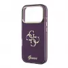 GUESS 4G Script Metal Back Cover Case, skirta Apple iPhone 18 Pro / 17 Pro - Burgundy