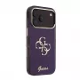 GUESS 4G Script Metal Back Cover Case, skirta Apple iPhone 18 Pro / 17 Pro - Burgundy