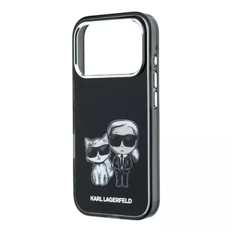 Karl Lagerfeld Karl & Choupette Bodies Sketch Print MagSafe dėklas, skirtas iPhone 18 Pro Max / 17 Pro Max - juodas