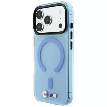 BMW M IML matinis dėklas su metaliniu logotipu ir MagSafe, skirtas iPhone 18 Pro Max / 17 Pro Max - mėlynas