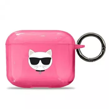 Karl Lagerfeld KLA3UCHFP AirPods 3 dėklas rožinis Choupette