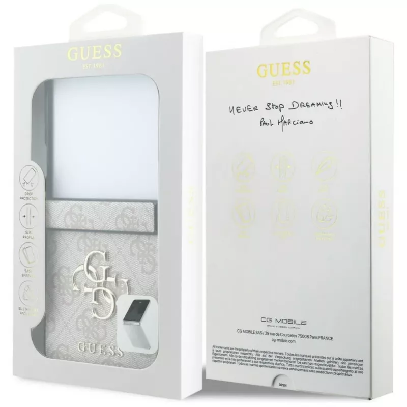 GUESS 4G Big Logo kietas dėklas, skirtas Samsung Galaxy Z Flip5 - rožinis