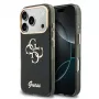GUESS IML 4G Script Metal dėklas, skirtas iPhone 18 Pro / 17 Pro - juodas