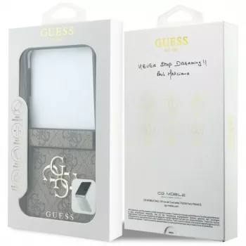 GUESS Big 4G Logo kietas dėklas, skirtas Samsung Galaxy Z Flip4 - ruda