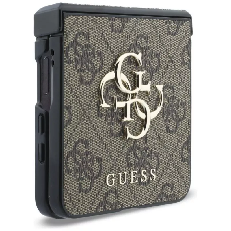 GUESS Big 4G Logo kietas dėklas, skirtas Samsung Galaxy Z Flip4 - ruda