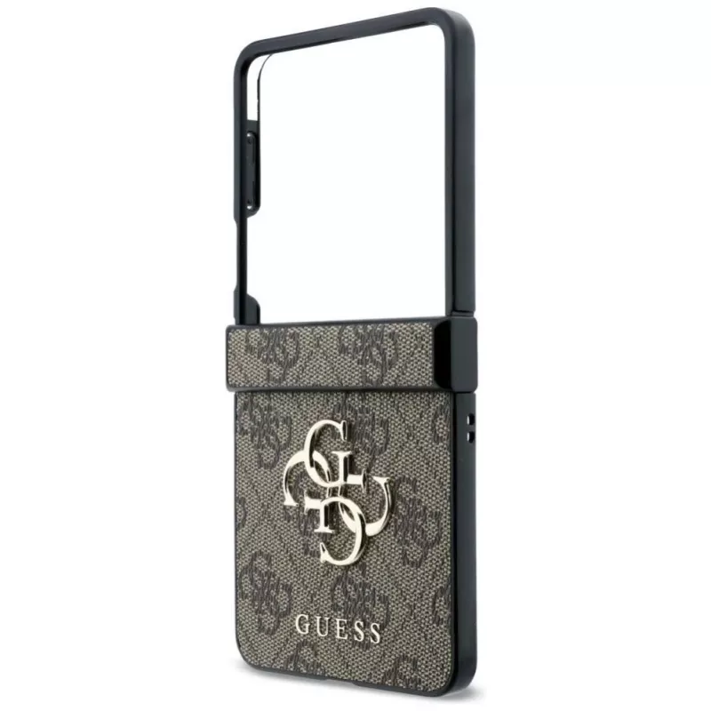 GUESS Big 4G Logo kietas dėklas, skirtas Samsung Galaxy Z Flip4 - ruda