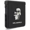 Karl Lagerfeld Karl & Choupette Saffiano Pins dėklas, skirtas Samsung Galaxy Z Flip5 - juoda