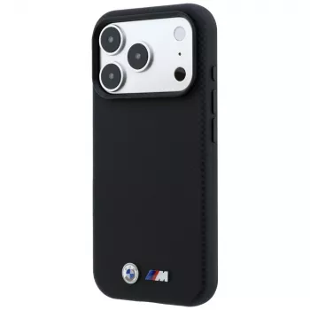 BMW M Quadrille Kevlar Metal Logo MagSafe dėklas, skirtas iPhone 18 Pro / 17 Pro - juodos spalvos