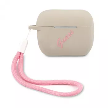 GUESS Vintage silikoninis dėklas, skirtas Apple AirPods Pro - pilkai rožinis