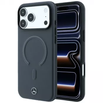 Mercedes Leather 3D MagSafe dėklas, skirtas iPhone 18 Pro Max / 17 Pro Max - antracitas