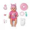 ZAPF CREATION Baby born Emma Click & Play 43 cm interaktyvi lėlė su rožiniu kombinezonu ir kepuraite