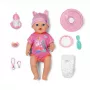 ZAPF CREATION Baby born Emma Click & Play 43 cm interaktyvi lėlė su rožiniu kombinezonu ir kepuraite