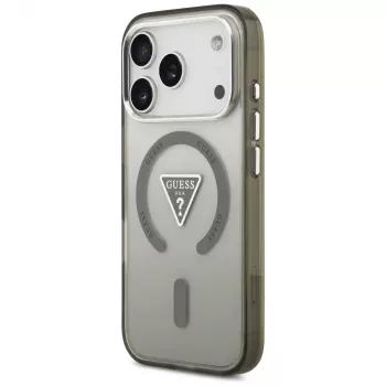GUESS IML Gradient Triangle Logo MagSafe dėklas, skirtas iPhone 17 Pro Max - chaki
