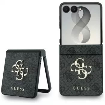 GUESS Big 4G Logo dėklas, skirtas Samsung Galaxy Z Flip 5 - juodas