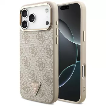 GUESS 4G Triangle Logo MagSafe dėklas, skirtas iPhone 18 Pro Max / 17 Pro Max - rožinio aukso