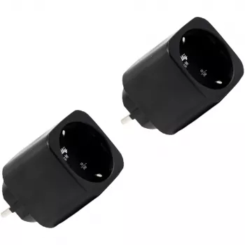 Shelly Plug M Gen3 juodos spalvos 2 vnt. išmanusis kištukas su energijos matavimu, Wi-Fi ir Bluetooth, 13A, energijos stebėjimu, Schuko