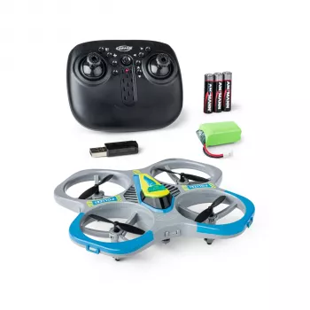 TAMIYA CARSON Carson Cyber Drone Polizei 2.4G 100% RTF – Policijos leidimo kvadrokopteris su 6 ašių giroskopu, aukščio palaikymu, be galvos režimu, 360° salto, LED apšvietimu, paruoštas skrydžiui