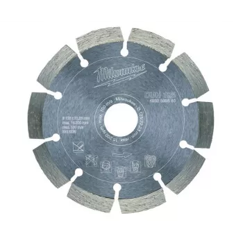 MILWAUKEE DUH deimantinis pjovimo diskas 125 mm, segmentuotas, sausam pjovimui betonui, akmeniui, mūrui
