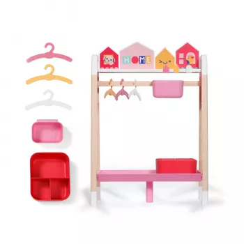 ZAPF CREATION BABY born drabužių stovas lėlėms su dėžėmis ir pakabomis