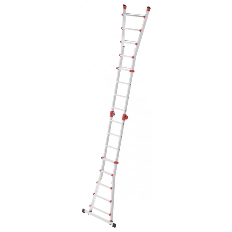 Hailo M80 4x5 pakopų daugiafunkcinė kombinuota kopėčios, aliuminio, 20 pakopų, 150 kg, EN 131 Professional
