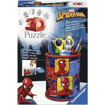 RAVENSBURGER 3D dėlionės rašiklių laikiklis Spider-Man - 54 dalys, oficialus Marvel, Easy Click