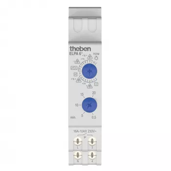 THEBEN TLZ 0.5-20 min laiptinės apšvietimo laikmatis ELPA6plus 3600W 3-/4-jų laidų, optimizuotas LED