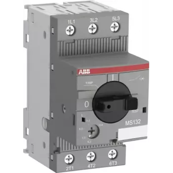 ABB MS132-0.16 rankinis variklio apsaugos jungiklis, 0,10-0,16 A, 3 polių, terminis-magnetinis, 100 kA, varžtiniai gnybtai