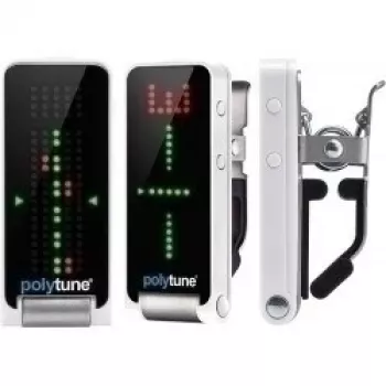 TC Electronic PolyTune Clip derintuvas - polifoninis, chromatinis, stroboskopinis, automatiškai besiorientuojantis LED, juodas